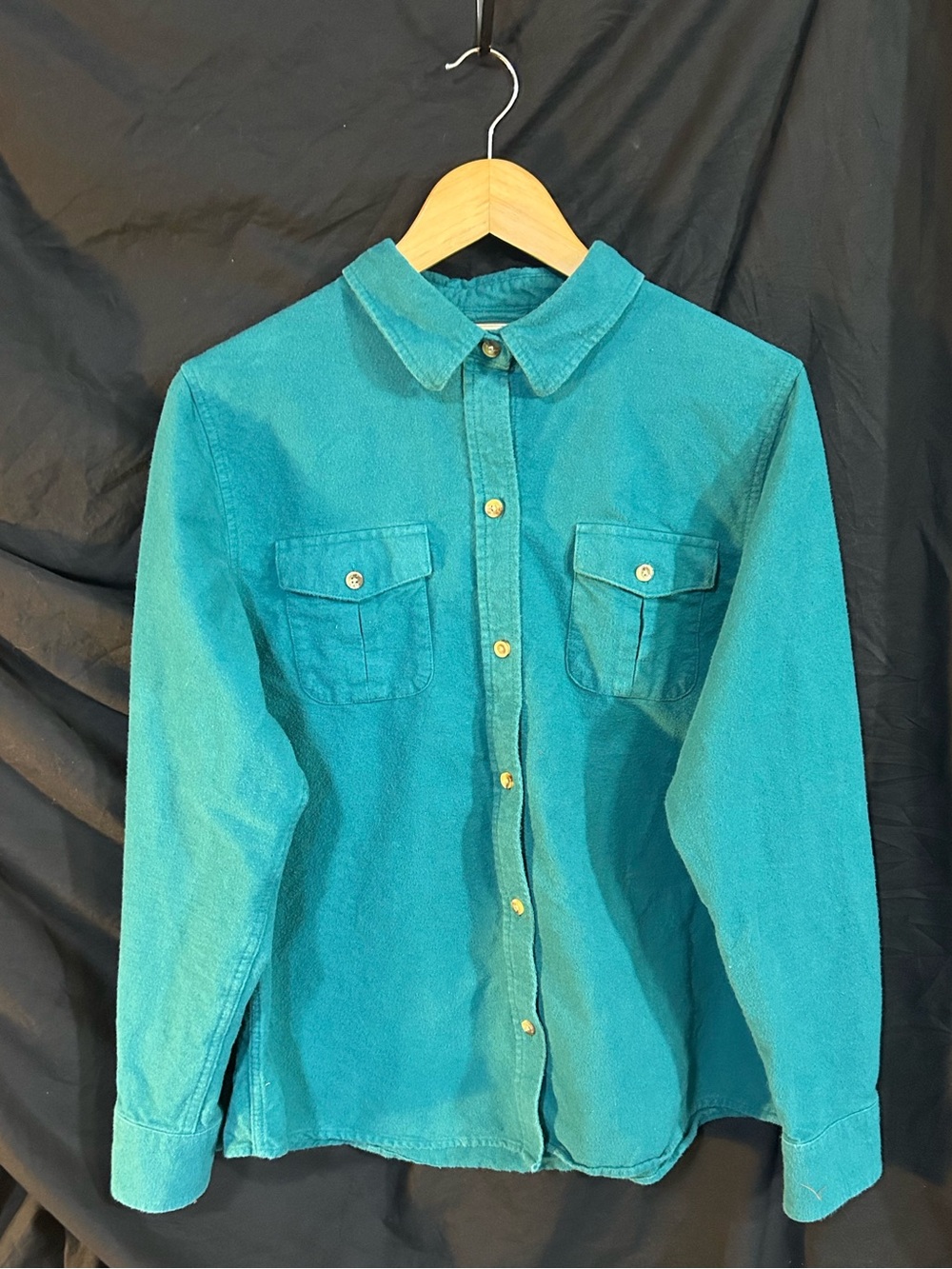 Chamois L.L. Bean Teal Long-Sleeve Button-Down Shirt